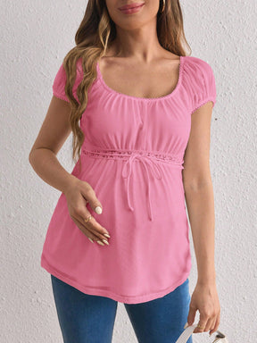 Blusa materna com detalhe de renda Lissa