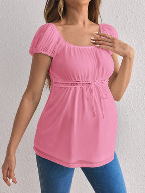 Blusa materna com detalhe de renda Lissa