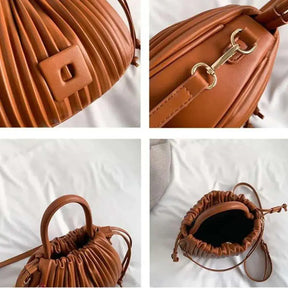 Bolsa Feminina de Couro Modelo Anna Caramelo