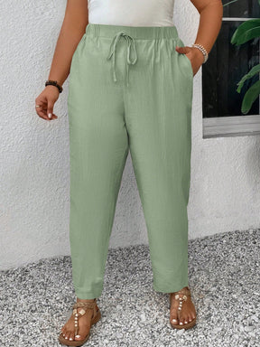 Calça feminina de Linho Priscila. Plus Size