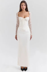Vestido Longo Em Cetim - Modelo Redy
