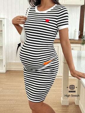 Vestido Feminino Maternal Listrado Heloí