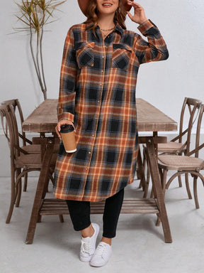 Vestido Feminino Xadrez com bolsos Jessia. Plus Size