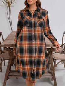Vestido Feminino Xadrez com bolsos Jessia. Plus Size
