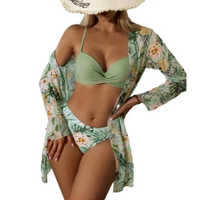 Conjunto de Biquíni Feminino Cintura Alta e Sutiã Tomara que Caia