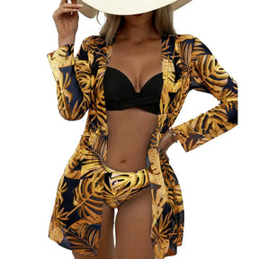 Conjunto de Biquíni Feminino Cintura Alta e Sutiã Tomara que Caia