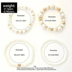 Conjunto de Pulseiras de Pérolas