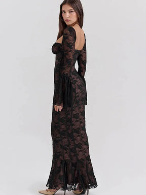 Vestido Longo Com Mangas Longas - Modelo Sueli
