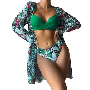 Conjunto de Biquíni Feminino Cintura Alta e Sutiã Tomara que Caia