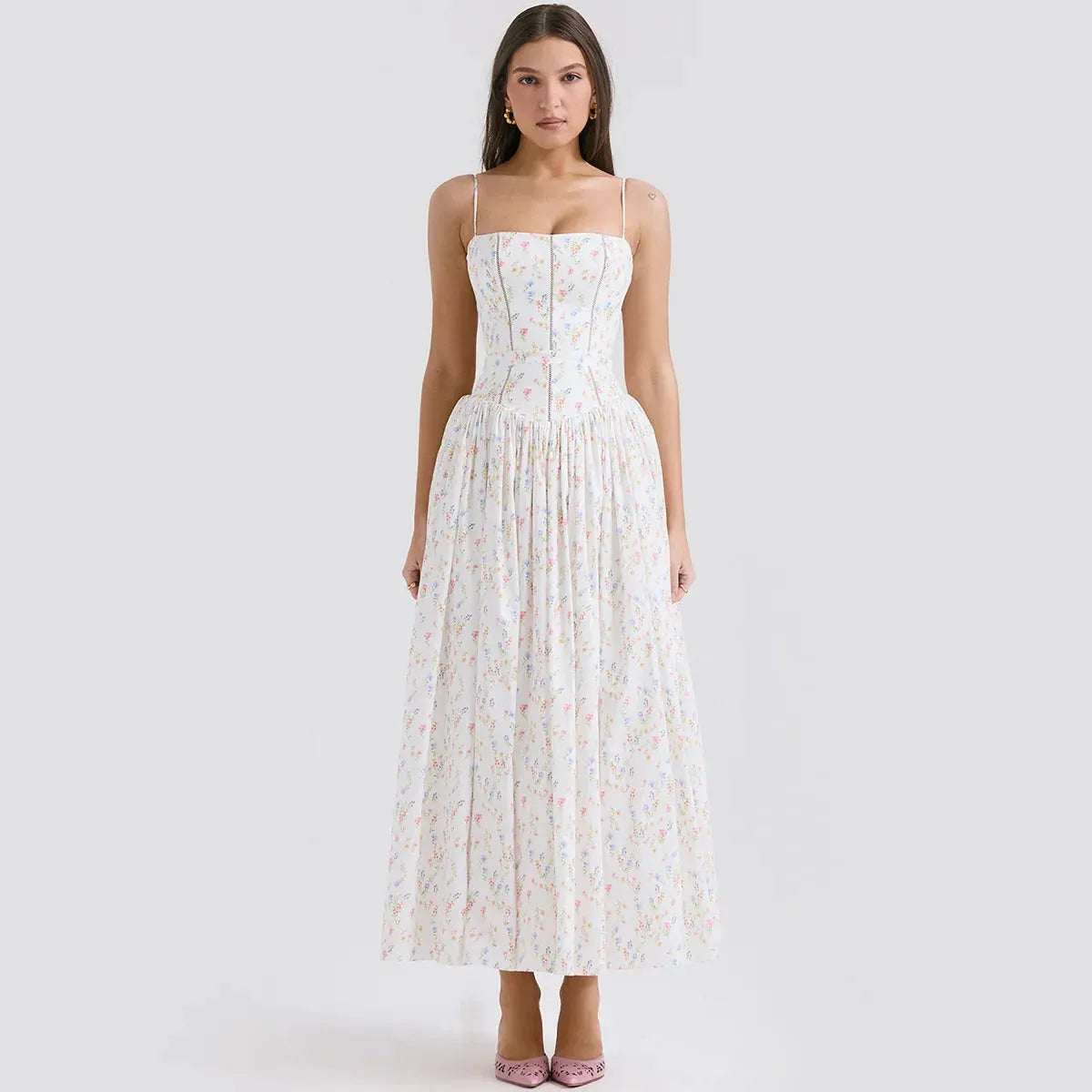 Vestido Midi Floral - Modelo Izzie