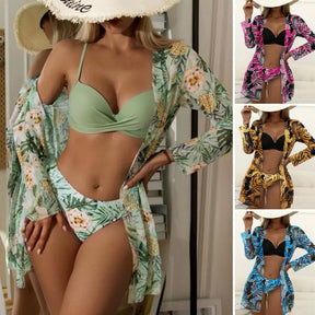 Conjunto de Biquíni Feminino Cintura Alta e Sutiã Tomara que Caia