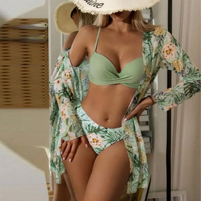 Conjunto de Biquíni Feminino Cintura Alta e Sutiã Tomara que Caia