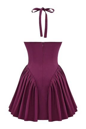 Vestido Curto Modelador Com Alça Vinho Modelo Georginna