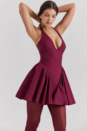 Vestido Curto Modelador Com Alça Vinho Modelo Georginna