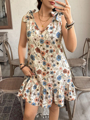 Vestido Feminino Decoração de Laço nos Ombros - Geiliane . Plus Size