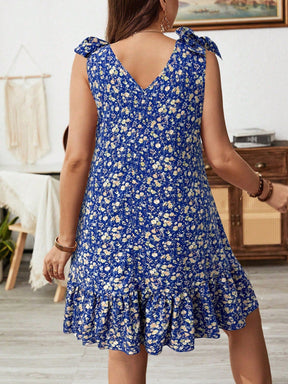 Vestido Feminino Decoração de Laço nos Ombros - Geiliane . Plus Size