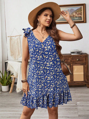 Vestido Feminino Decoração de Laço nos Ombros - Geiliane . Plus Size