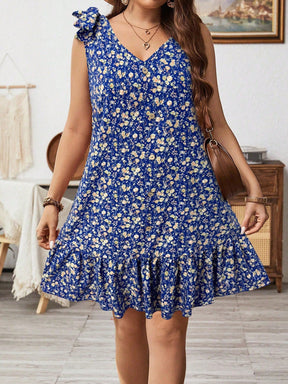 Vestido Feminino Decoração de Laço nos Ombros - Geiliane . Plus Size