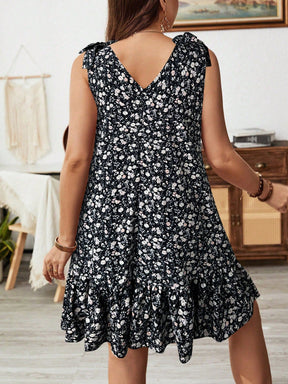 Vestido Feminino Decoração de Laço nos Ombros - Geiliane . Plus Size