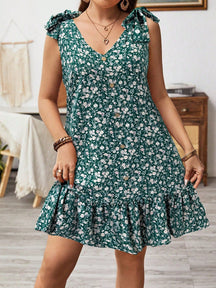 Vestido Feminino Decoração de Laço nos Ombros - Geiliane . Plus Size