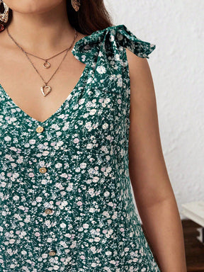 Vestido Feminino Decoração de Laço nos Ombros - Geiliane . Plus Size