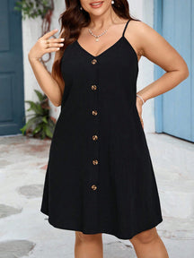 Vestido Feminino com Botões Frontais e Modelagem Soltinha - Poliane . Plus Size