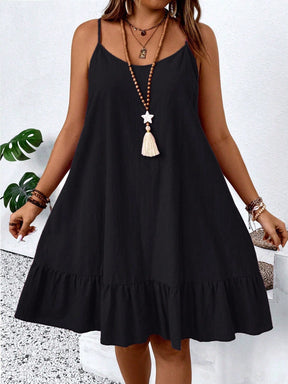 Vestido Feminino de Alça Fina com Babado na Barra - Nalyane . Plus Size