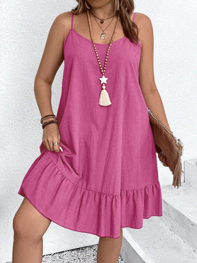 Vestido Feminino de Alça Fina com Babado na Barra - Nalyane . Plus Size