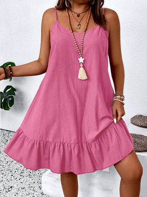 Vestido Feminino de Alça Fina com Babado na Barra - Nalyane . Plus Size