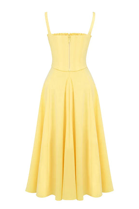 Vestido Midi  Com Espartilho - Modelo Lily