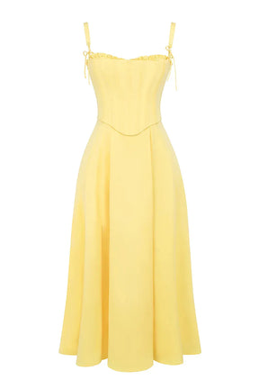 Vestido Midi  Com Espartilho - Modelo Lily