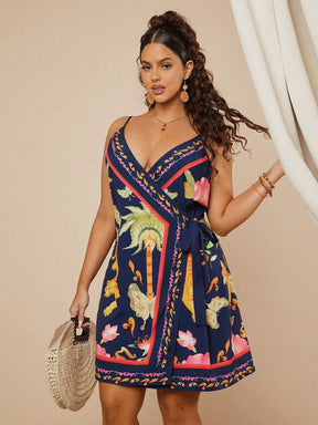 Vestido Feminino Estilo Envelope e Alças Ajustáveis - Raya. Plus Size