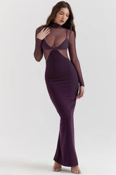Vestido Longo Para Festas Roxo Modelo Safiya
