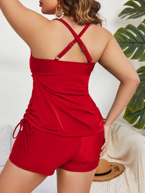 Tankini Feminino Cruzado Decote V Pequeno Britany. Plus Size.