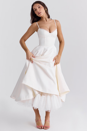 Vestido Midi Cloe - Modela a Cintura | Dupla Camada