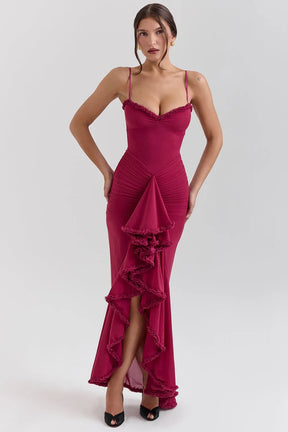 Vestido Longo  Com Babado - Modelo Veronica