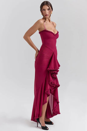 Vestido Longo  Com Babado - Modelo Veronica
