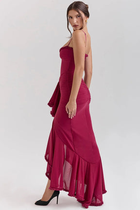 Vestido Longo  Com Babado - Modelo Veronica