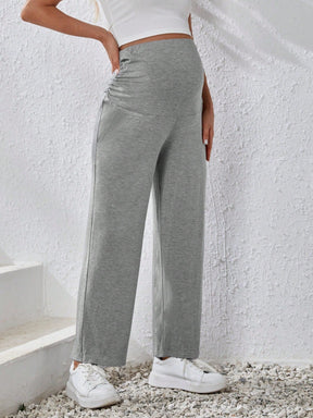 Calça Feminina Maternidade Cintura Larga e Bolso Naomi