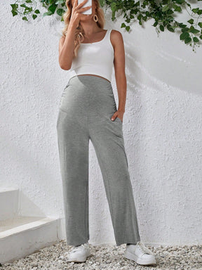 Calça Feminina Maternidade Cintura Larga e Bolso Naomi