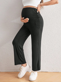 Calça Feminina Maternidade Cintura Larga e Bolso Naomi