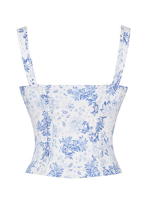 Corset Floral Mariah - Azul