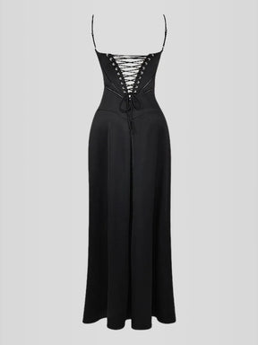 Vestido Longo Com Cetim Sedoso - Modelo Tyana